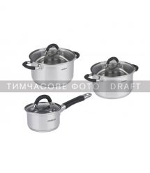 ARDESTO Набор посуды Gemini Salerno, 6 предметов, нержавеющая сталь, силикон
