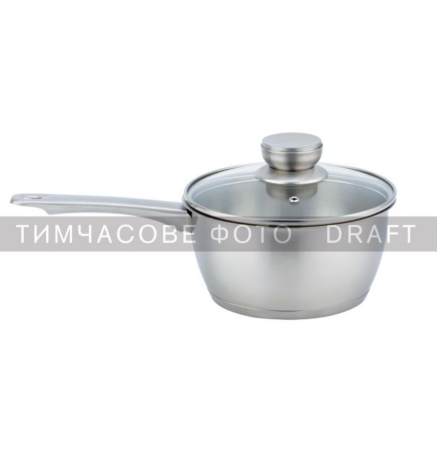 ARDESTO Ковш со стеклянной крышкой Gemini Lucca, 1.6л, нержавеющая сталь