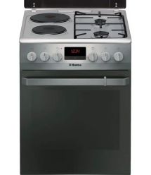Hansa Плита с комби. вар. пов., 50х60см, 62л, эмаль, газ контр., дисплей, нержавеющая сталь