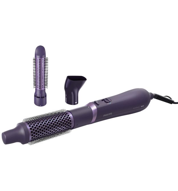 Philips Фен-щетка 3000 Series, 800Вт, ионизация, 3 насадки , фиолетовый