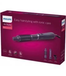 Philips Фен-щетка 3000 Series, 800Вт, ионизация, 3 насадки , фиолетовый