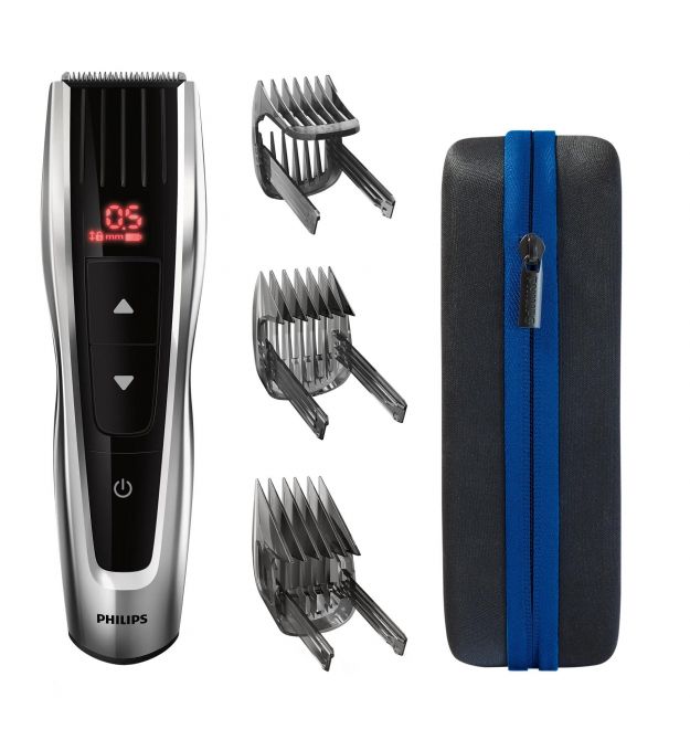 Philips Машинка для стрижки Series 9000, акум., роторный мотор, насадок-3, кейс, сталь, чорно-серый