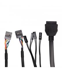 2E Корпус 2E TeamX TMX04 з БЖ 2E ATX500W, 2xUSB3.0, 1x80мм, VGA 220мм, mATX, чорний