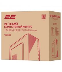 2E Корпус 2E TeamX TMX04 з БЖ 2E ATX500W, 2xUSB3.0, 1x80мм, VGA 220мм, mATX, чорний