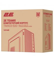 2E Корпус 2E TeamX TMX03 з БЖ 2E ATX500W, 2xUSB3.0, 1x80мм, VGA 220мм, mATX, чорний