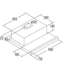 Cata Витяжка Cata телескопічна, 90см, 600м.куб/год, TF-2003 Duralum 900, нерж