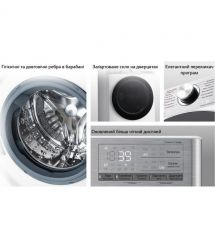 LG Стирально-сушильная машина фронтальная, 9(5)кг, 1200, А, 48см, дисплей, пар, инвертор, белый