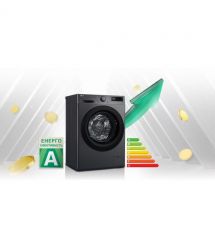 LG Стирально-сушильная машина фронтальная, 9(5)кг, 1200, A, 48см, дисплей, пар, инвертор, черный