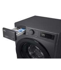 LG Стирально-сушильная машина фронтальная, 9(5)кг, 1200, A, 48см, дисплей, пар, инвертор, черный