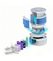 Hyundai Очиститель воздуха MIRAN110KR 15м2, 110м3/час, дисплей, очистка-увлажнение-дезодорация, Wi-Fi, черный