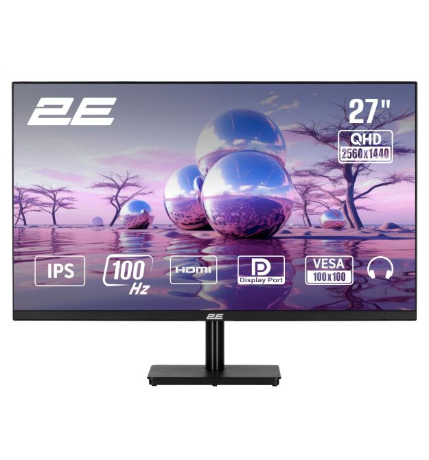 2E Монитор 27" H2724B D-Sub, HDMI, DP, IPS, 2560x1440, 100Hz, FreeSync