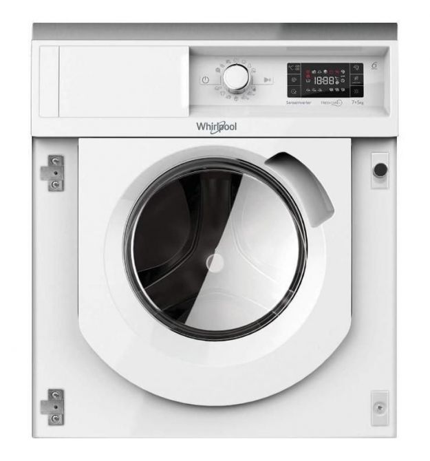 Whirlpool Стирально-сушильная машина встраиваемая фронтальная, 7(5)кг, 1400, A+++, 60см, дисплей, пар, инвертор, белый