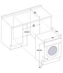 Whirlpool Стирально-сушильная машина встраиваемая фронтальная, 7(5)кг, 1400, A+++, 60см, дисплей, пар, инвертор, белый