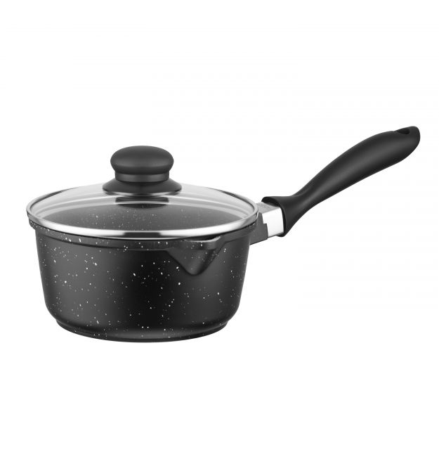 ARDESTO Ківш зі скляною кришкою ARDESTO Gemini Anzio, 1.4л, алюміній, чорний