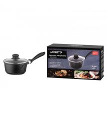 ARDESTO Ківш зі скляною кришкою ARDESTO Gemini Anzio, 1.4л, алюміній, чорний