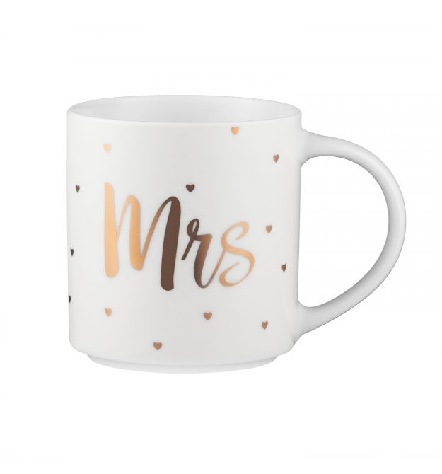 ARDESTO Чашка Mrs, 280мл, фарфор, белый