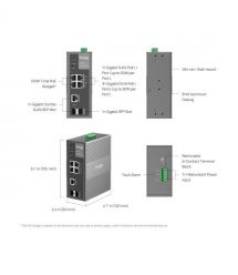TP-Link Промышленный коммутатор IES206GPP 4xGE (PoE), 120W, 1xGE/SFP, 1xSFP WebSmart
