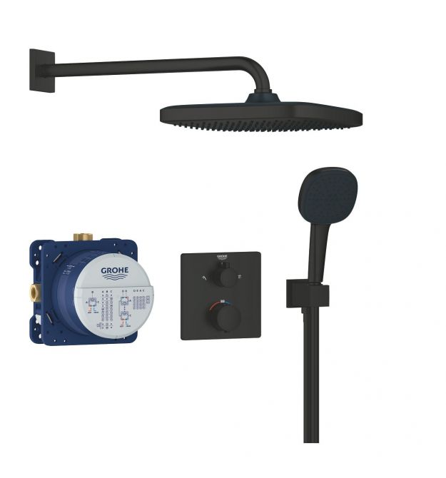 Grohe Grohe QuickFix Precision concealed shower system with Vitalio Comfort 250, matt black