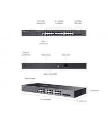 TP-Link Коммутатор SG3428X-M2 24x2.5GE, 4xSFP+, Керований L2