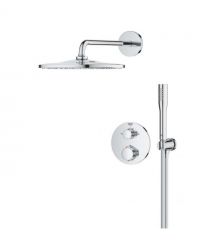 Grohe Grohe QuickFix Precision concealed shower system with Vitalio Rain Mono 310 Cube, chrome