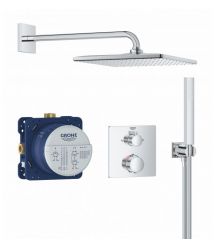 Grohe Grohe QuickFix Precision concealed shower system with Vitalio Rain Mono 310 Cube, chrome