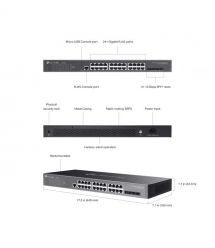 TP-Link Коммутатор SG3428X 24xGE, 4xSFP+, управляемый L2