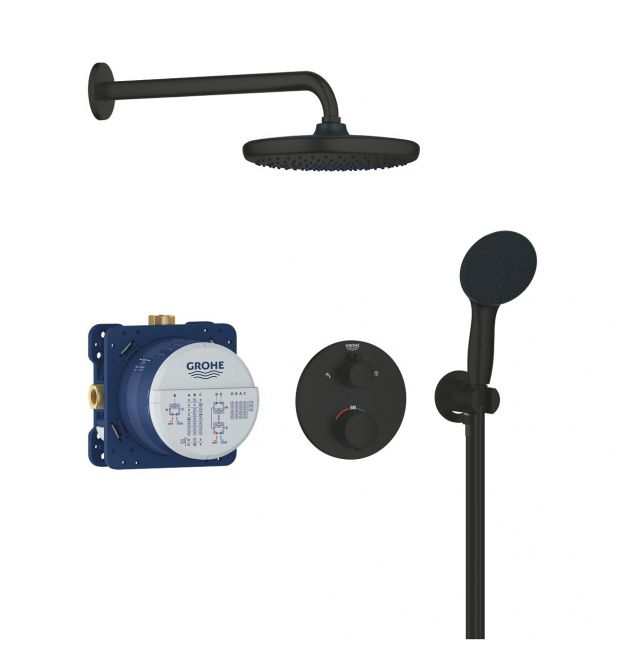 Grohe Grohe QuickFix Precision concealed shower system with Vitalio Start 250, matt black