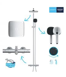 Grohe Grohe QuickFix Vitalio Comfort 250 shower system with thermostatic bath mixer, spout length - 169mm, overhead shower, show