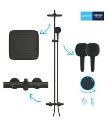 Grohe Grohe QuickFix Vitalio Comfort 250 shower system with thermostatic bath mixer, spout length - 169mm, overhead shower, show