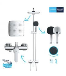 Grohe Grohe QuickFix Vitalio Comfort 250 shower system with single-lever shower mixer, overhead shower, shower head, mounting -