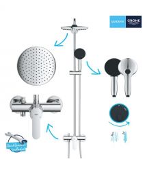Grohe Grohe Vitalio Start System 250 shower system with single-lever shower mixer, overhead shower, shower head, mounting - on a