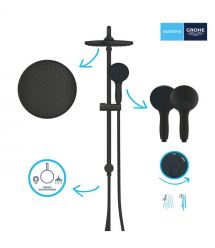 Grohe Grohe QuickFix Vitalio Start System 250 Flex shower system with shower diverter, overhead shower, shower head, mounting -