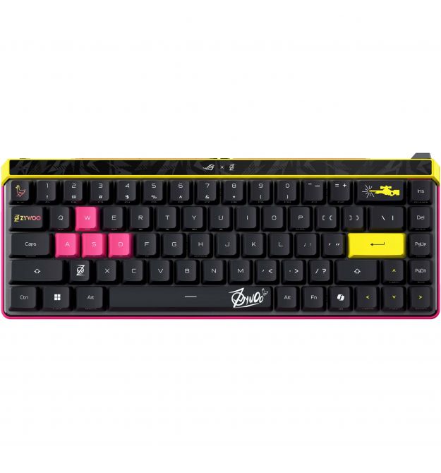 ASUS Клавиатура механическая ROG Falchion Ace HFX, 68key, HFX Magnetic Switches, USB-A/WL/BT, EN, RGB, ZywOo Ed.