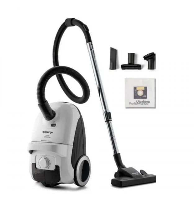 Gorenje Пилосос Gorenje мішковий, 750Вт, конт пил -3л, HEPA, телескоп трубка, білий