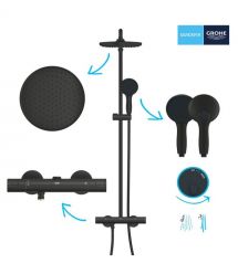 Grohe Grohe Vitalio Start System 250 shower system with thermostatic shower mixer, overhead shower, shower head, wall-mounted, m