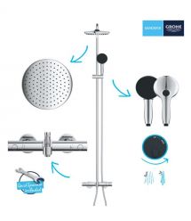 Grohe Grohe QuickFix Vitalio Start System 250 shower system with thermostatic bath mixer, spout length - 169mm, overhead shower,
