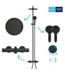 Grohe Grohe QuickFix Vitalio Start System 250 shower system with thermostatic bath mixer, spout length - 169mm, overhead shower,