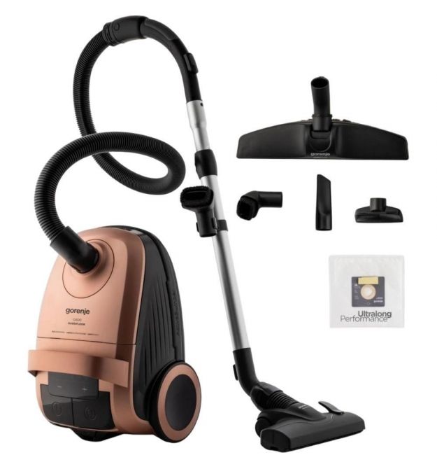 Gorenje Пилосос Gorenje мішковий, 850Вт, конт пил -3л, HEPA, телескоп трубка, бронзовий