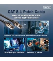 Digitus Патч-корд DIGITUS CAT 8.1 S-FTP, 0.5м, AWG 24/7, LSZH, чорний