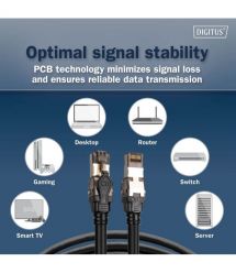 Digitus Патч-корд DIGITUS CAT 8.1 S-FTP, 3м, AWG 24/7, LSZH, чорний