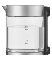 Sencor Електрочайник Sencor 0.5л, Strix, пластик, в комплекті 2 склянки + 2 ложки, скло, нерж. сталь