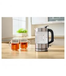 Sencor Електрочайник Sencor 0.5л, Strix, пластик, в комплекті 2 склянки + 2 ложки, скло, нерж. сталь