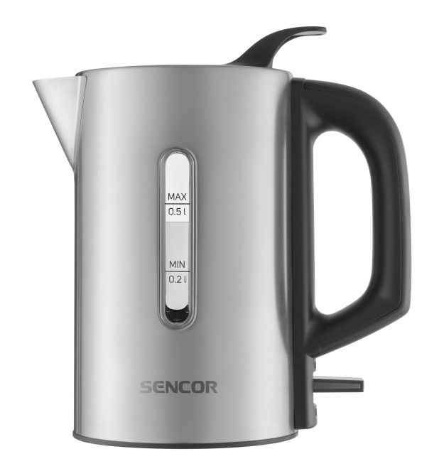Sencor Електрочайник Sencor 0.5л, Strix, пластик, в комплекті 2 склянки + 2 ложки, нерж. сталь