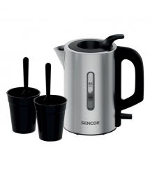 Sencor Електрочайник Sencor 0.5л, Strix, пластик, в комплекті 2 склянки + 2 ложки, нерж. сталь