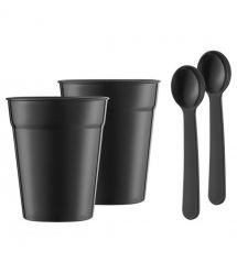 Sencor Електрочайник Sencor 0.5л, Strix, пластик, в комплекті 2 склянки + 2 ложки, нерж. сталь