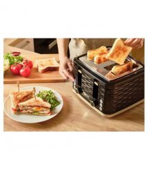 Sencor Тостер Sencor 1600Вт, підігрів, розморожування, 4 слоти, пластик, чорно-золотий