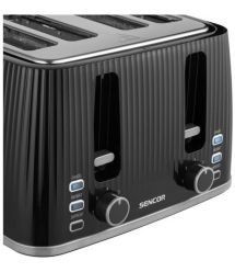 Sencor Тостер Sencor 1860Вт, підігрів, розморожування, 4 слоти, пластик, чорний