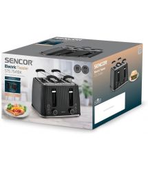 Sencor Тостер Sencor 1860Вт, підігрів, розморожування, 4 слоти, пластик, чорний