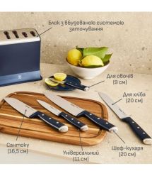 Tefal Tefal EverSharp Pro Knife Set, 6 pieces, stainless steel, bakelite, black