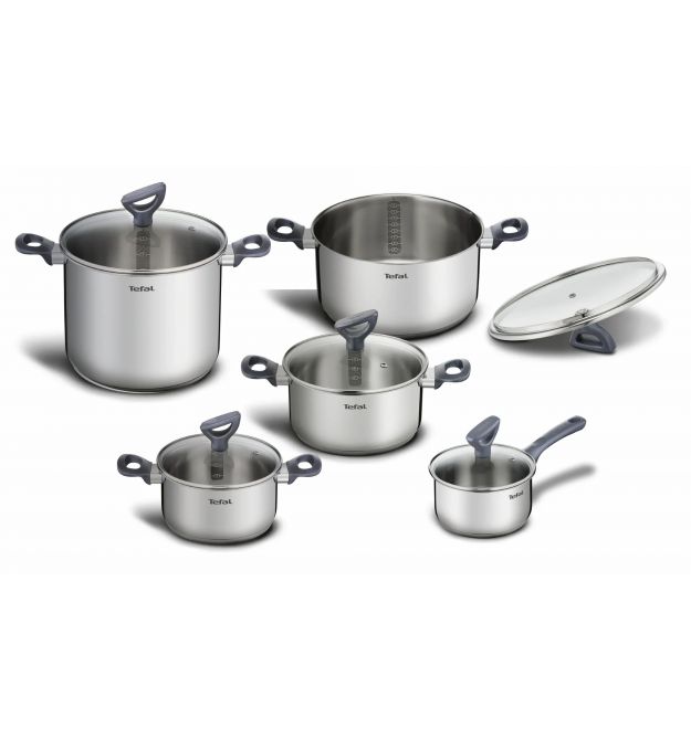 Tefal Tefal Daily Cook Cookware Set, 10 pieces, stainless steel, bakelite, glass